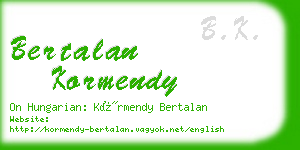 bertalan kormendy business card